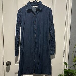 Denim Button-Up Dress
